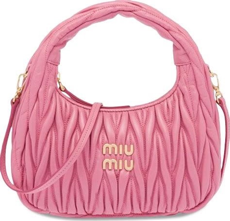 miu miu bow bag pink|Begonia Pink Wander Matelassé Nappa Leather Hobo Bag .